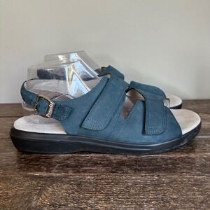 Propet Women's W0082 Blue Leather‎ Adjustable Comfort Sandals US 11 Narrow
